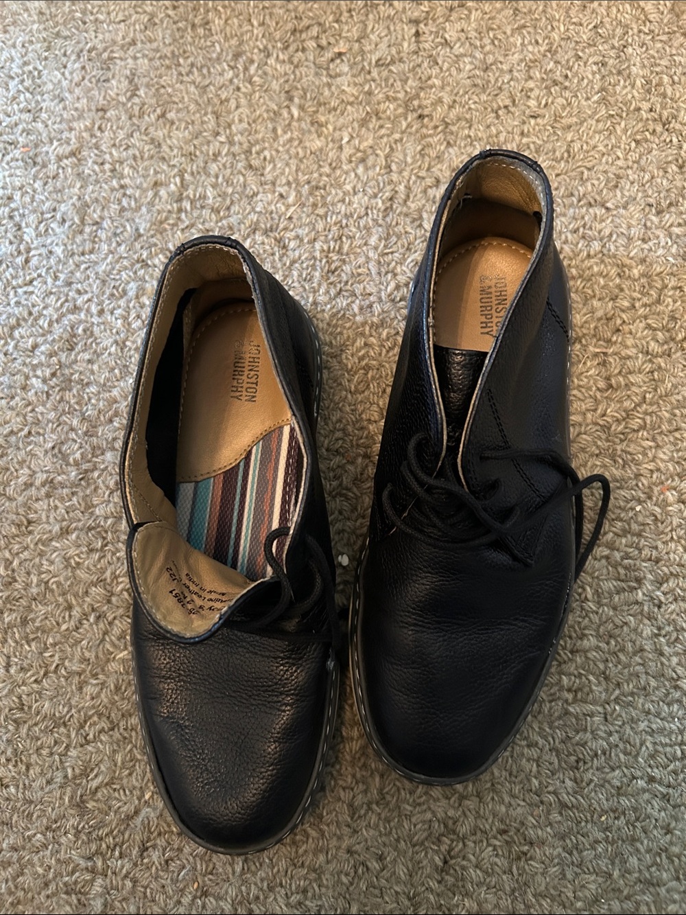 Johnston & Murphy Black Leather Chukka Boots